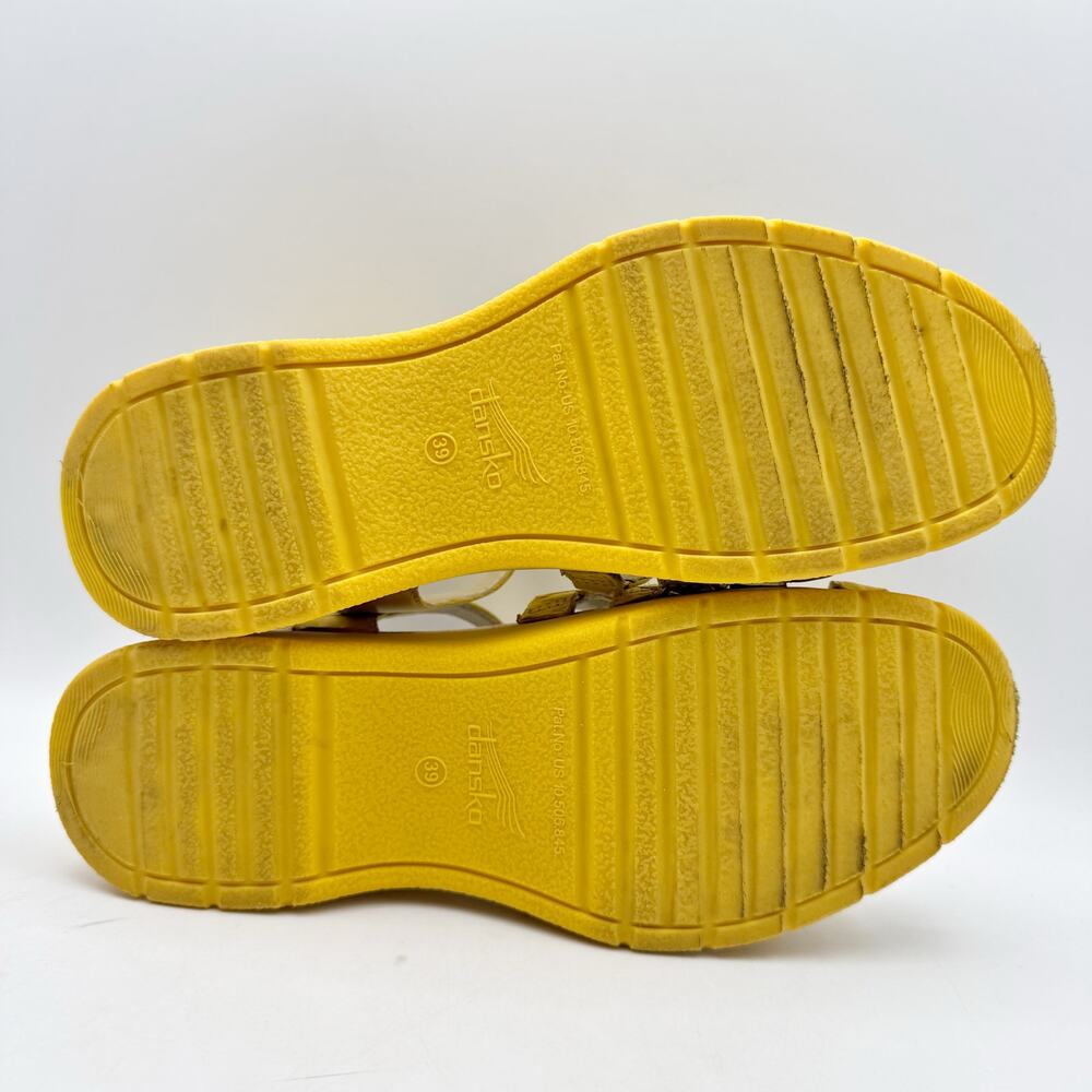 Dansko Womens Roxie Platform Sandals EU 39 US 9 Yellow Leather GUC - Picture 11 of 15